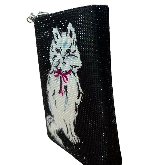 Kate Spade Whiskers Cat Crystal NS North South Crossbody Black Bag + KS Gift Bag - Picture 3 of 10